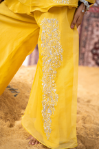 SUNLIT ROYALE – Luxury Embroidered Yellow Co-Ord Set