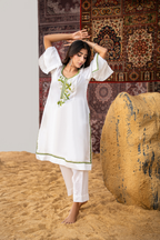 Verdant Essence – Luxury Raw Silk Embroidered Co-Ord Set