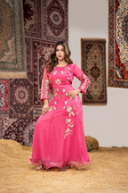 ROSÉ ÉLAN – Luxury Embroidered Pink Maxi