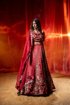 VELORA — Midnight Rose Couture Lehenga
