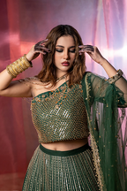 ZARIEL - Emerald dynasty Couture Lehenga