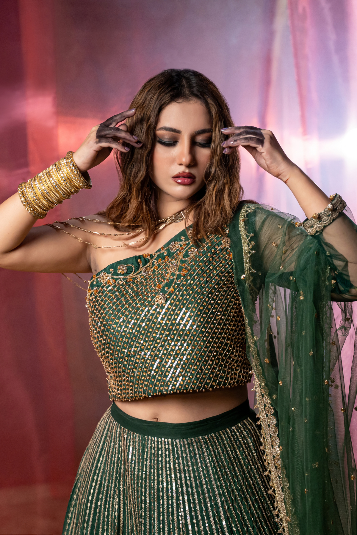 ZARIEL - Emerald dynasty Couture Lehenga