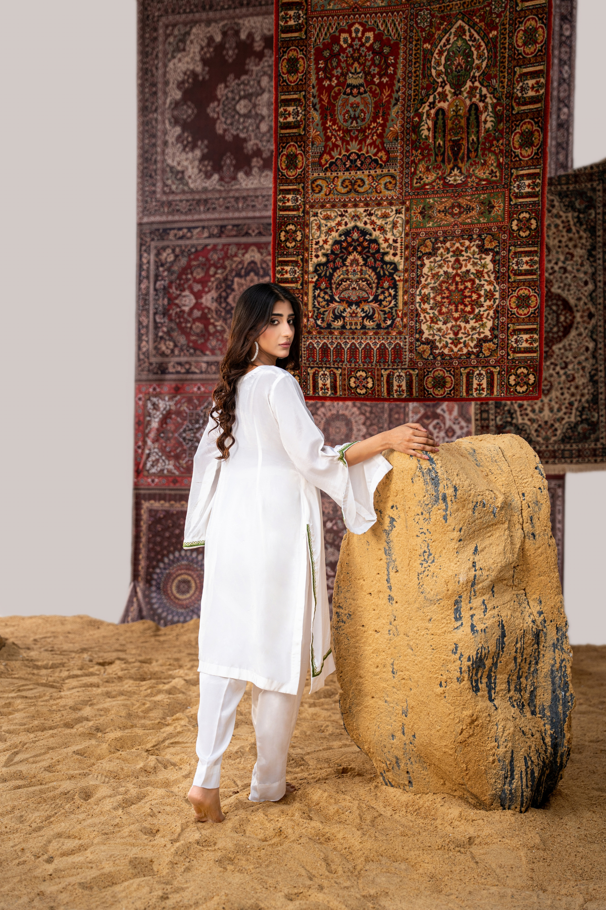 Verdant Essence – Luxury Raw Silk Embroidered Co-Ord Set