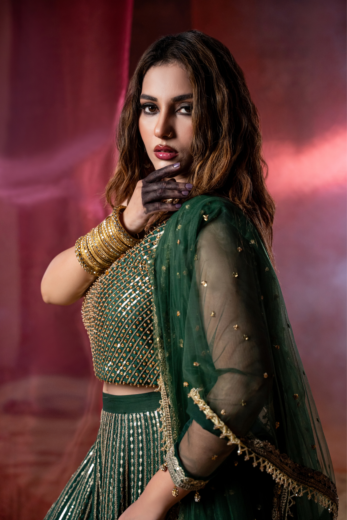 ZARIEL - Emerald dynasty Couture Lehenga