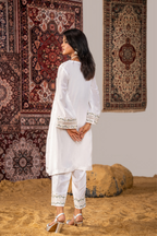 Meadow Pearl – Luxury Embroidered White Co-Ord Set