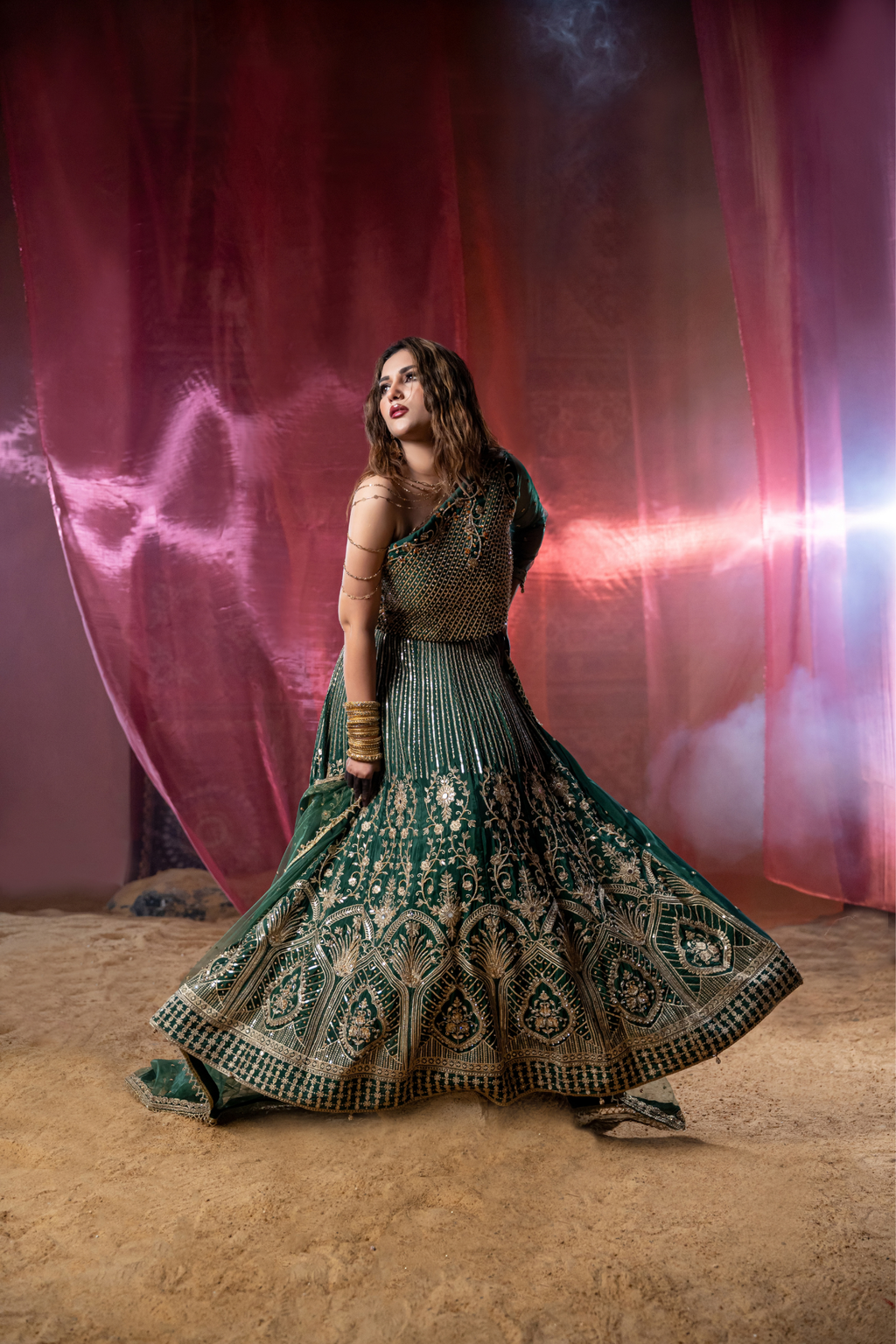 ZARIEL - Emerald dynasty Couture Lehenga