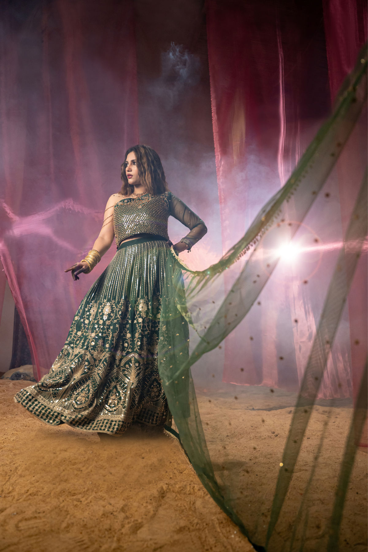 ZARIEL - Emerald dynasty Couture Lehenga