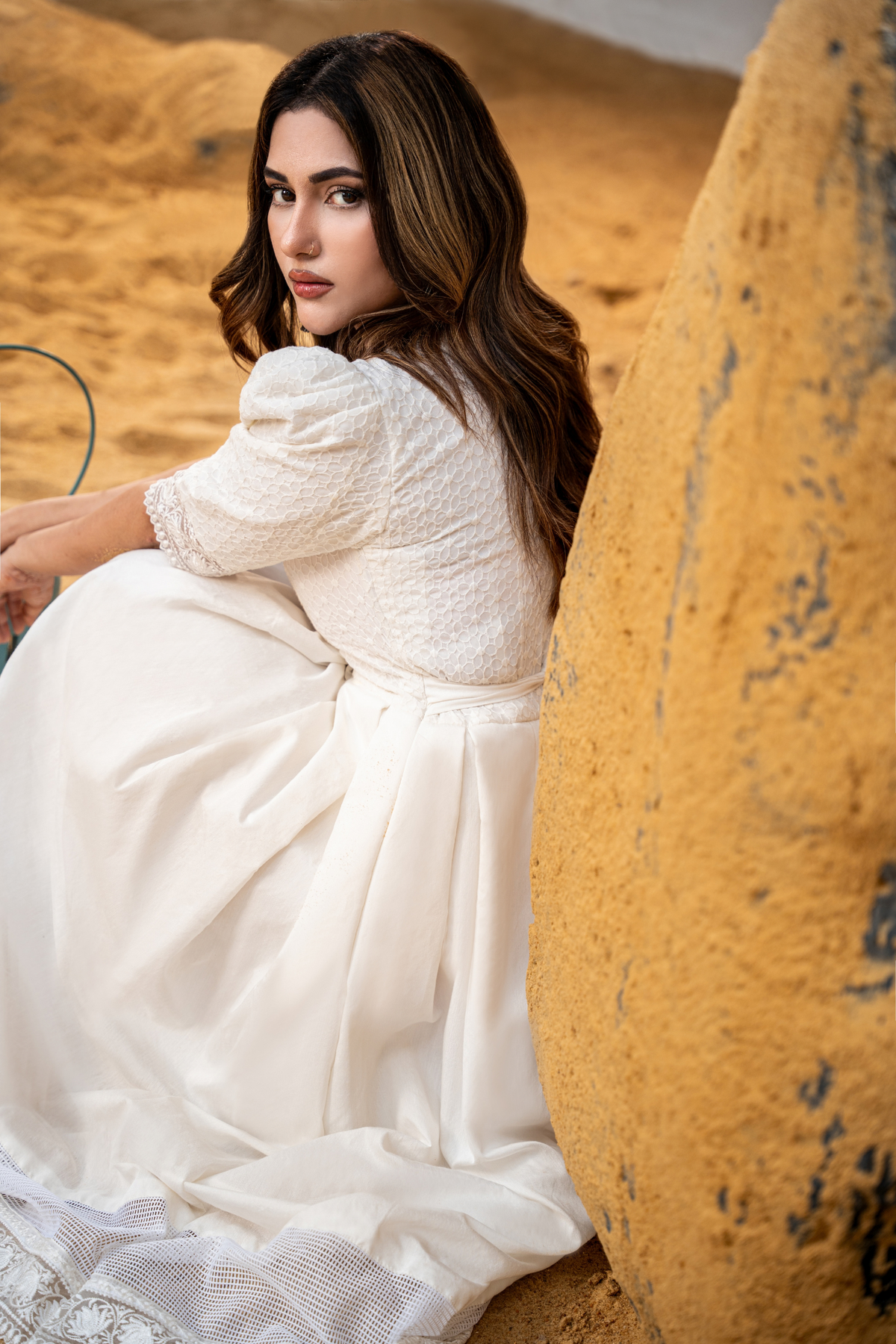 IVORY GRACE – Chikankari Poplin Cotton Maxi