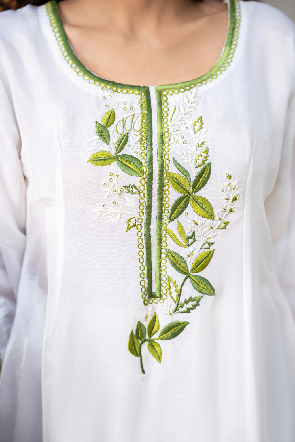 Verdant Essence – Luxury Raw Silk Embroidered Co-Ord Set