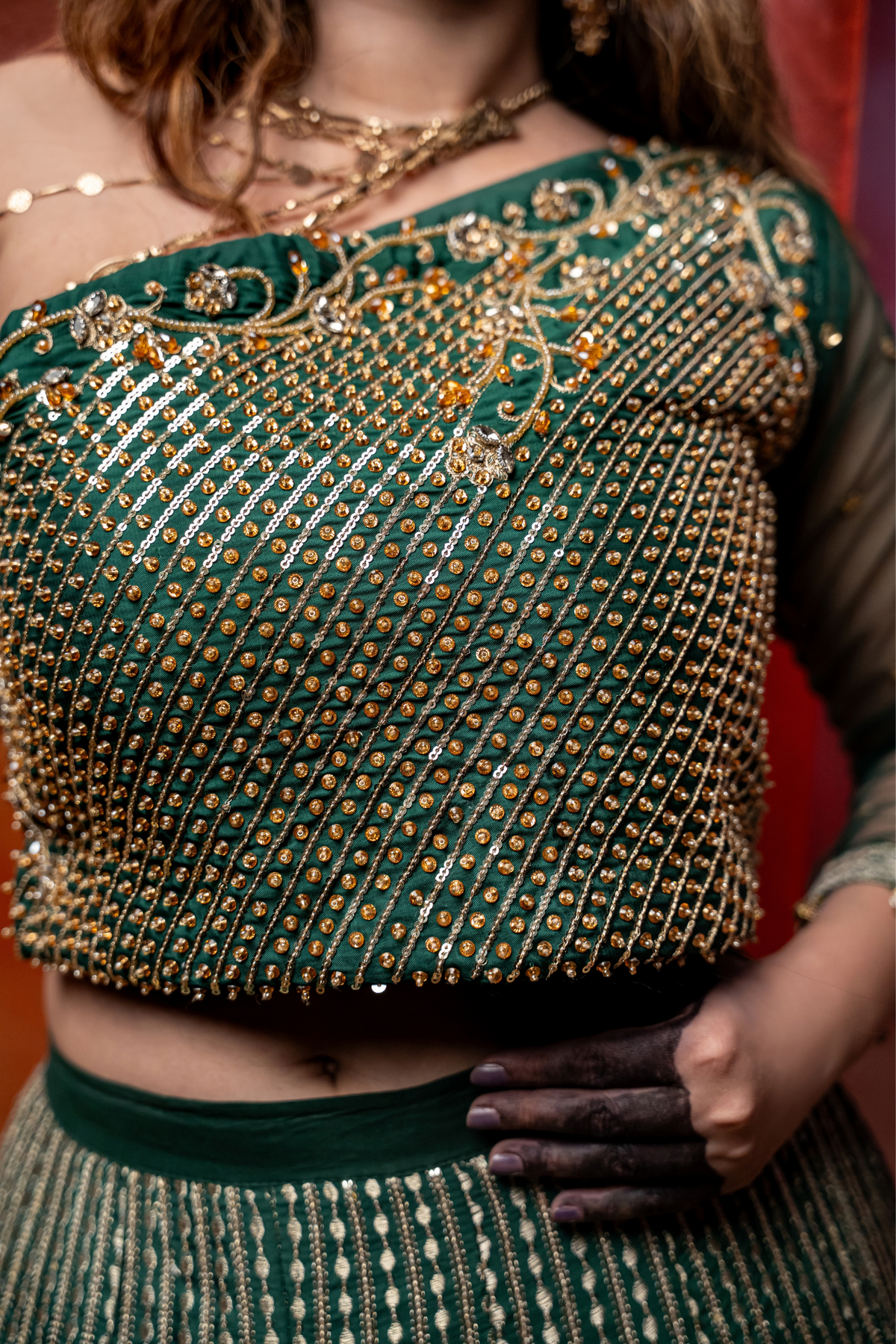 ZARIEL - Emerald dynasty Couture Lehenga
