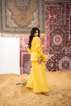 SUNLIT ROYALE – Luxury Embroidered Yellow Co-Ord Set