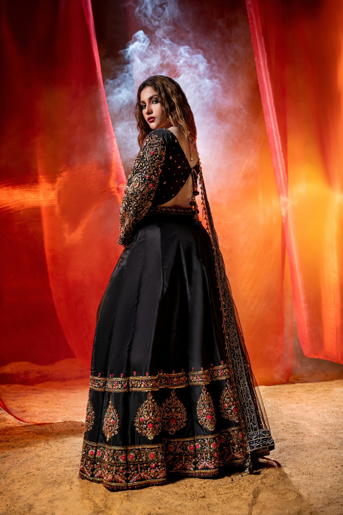 NOIRÉA — Black Majesty Couture Lehenga