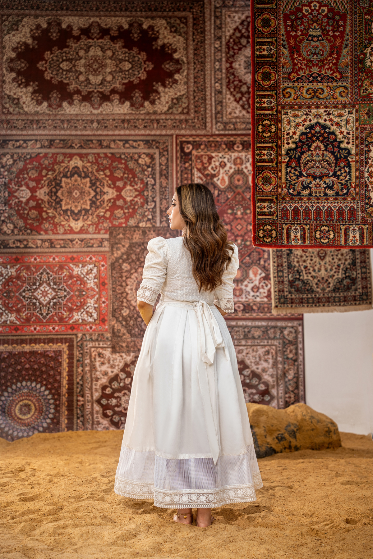 IVORY GRACE – Chikankari Poplin Cotton Maxi