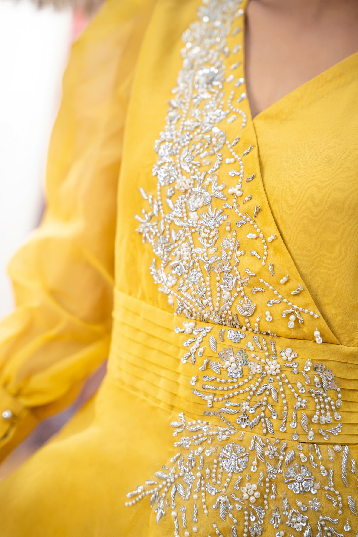 SUNLIT ROYALE – Luxury Embroidered Yellow Co-Ord Set