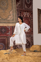 Meadow Pearl – Luxury Embroidered White Co-Ord Set