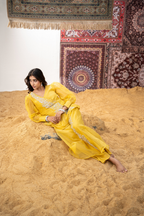 SUNLIT ROYALE – Luxury Embroidered Yellow Co-Ord Set