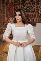 IVORY GRACE – Chikankari Poplin Cotton Maxi